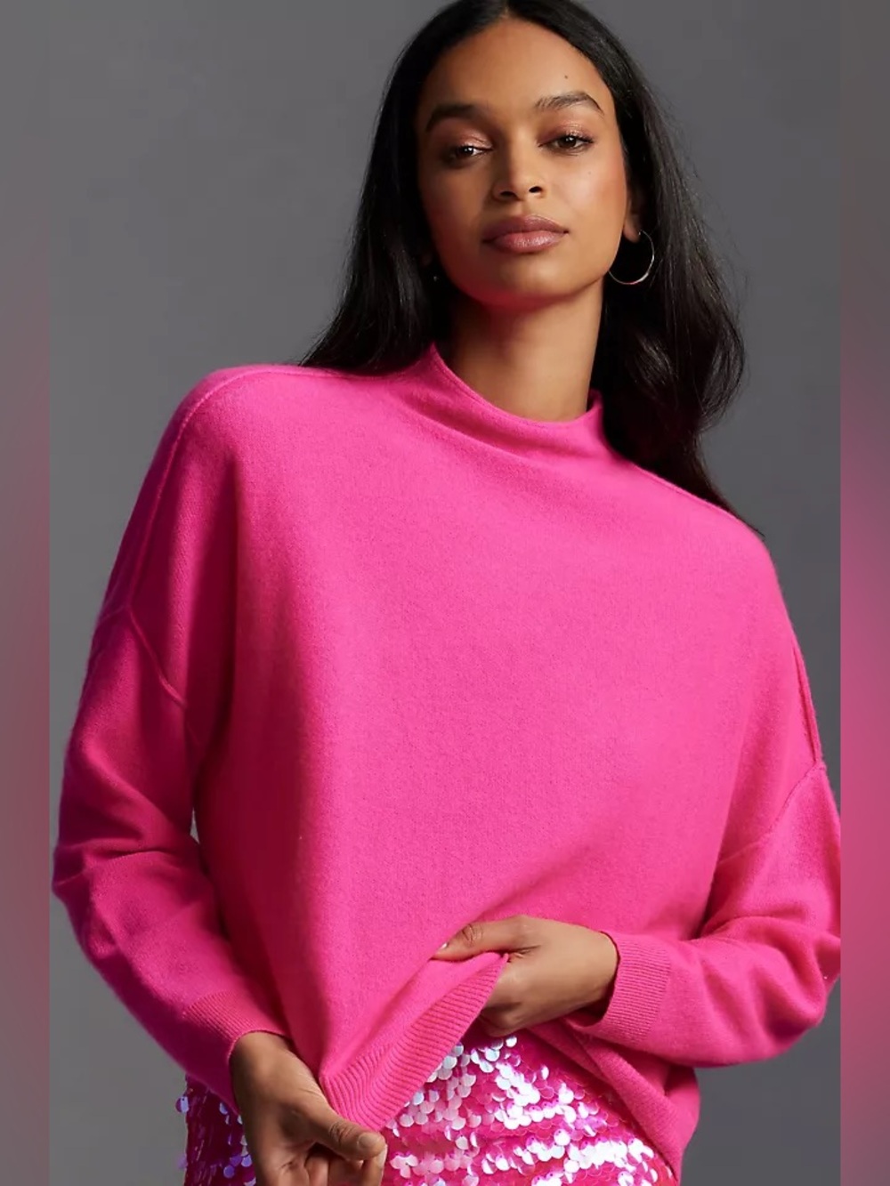 Pilcro The Alani Cashmere Mock-Neck Sweater - Picture 2 of 3